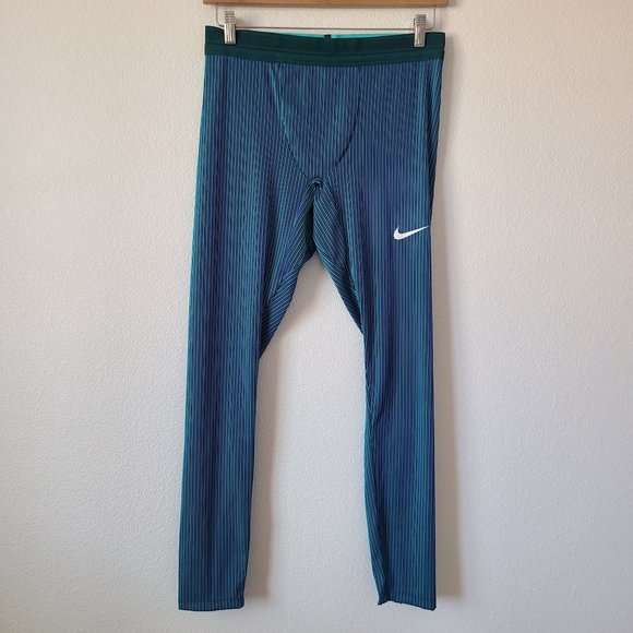 NEW Nike 2022 Pro Elite Team Long Tights CW2706-000 Size XL Blue Green - Picture 1 of 5